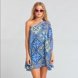 Show Me Your MuMu ZSA ZSA pool azul tile dress